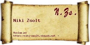 Niki Zsolt névjegykártya
